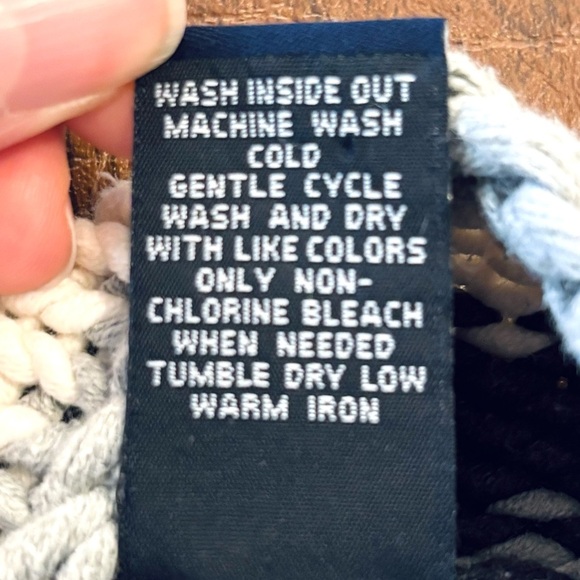 Vintage Y2K Gap Striped Turtleneck Cotton Chunky Knit Sweater Size Medium M - Picture 5 of 6